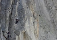 Rappel pendulaire dans la neige