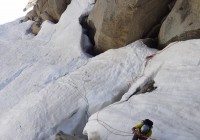 Rappel pendulaire dans la neige