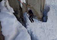 Rappel pendulaire dans la neige