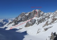 Couloir en Y vu depuis la brèche du Domino